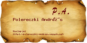 Polereczki András névjegykártya